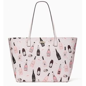 Kate Spade Pop Fizz Champagne Shore Street Margareta Tote Bag Large Pink